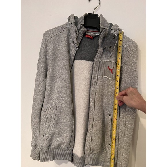 Puma Jacket Zipper Hoodie Grey/Red Size Small Sport Lifestyle - Picture 7 of 11